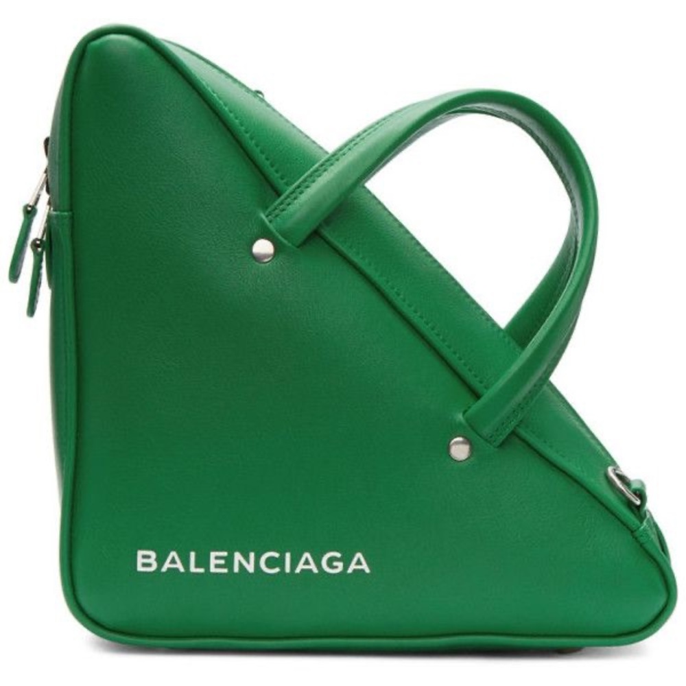 Balenciaga Green Logo Triangle Duffle Bag